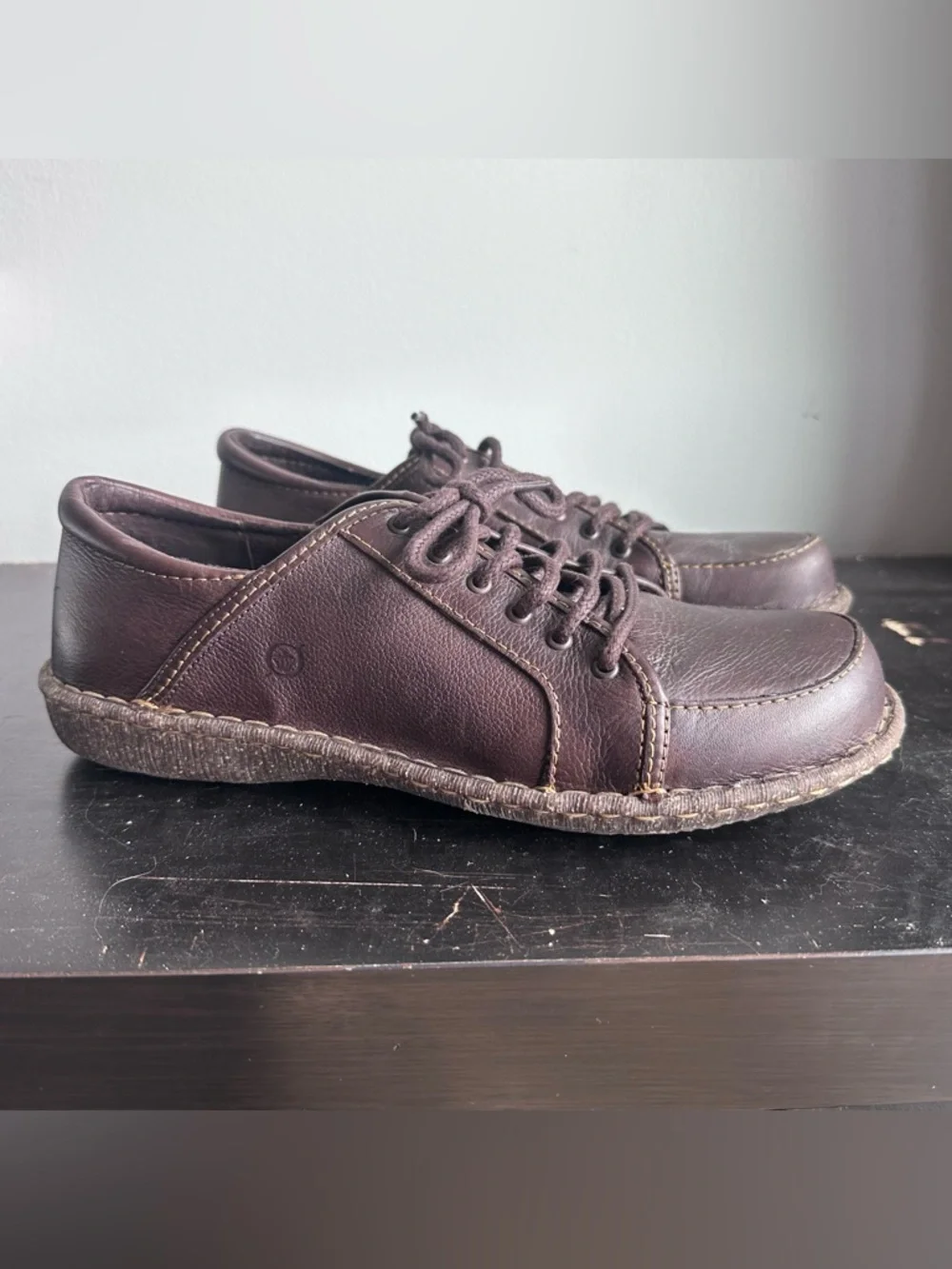 Born Leather Oxford Shoes Men’s 11 Wide‎ Brown Comfort Casual Lace-Up